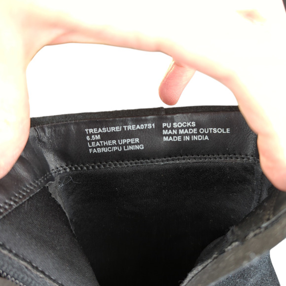 Steve Madden Treasure Suede Leather Square Toe Ankle Boot Square Chunky 6.5 Heel - Picture 8 of 9